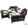 Комплект мебели YALTA FAMILY SET (Ялта) темно коричневый из пластика под искусственный ротанг