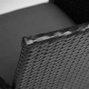 Обеденный сет (стол+4стула) (mod. 210036) пластиковый ротанг, стекло, 100х100х74см/60х60х75см, черный, ткань: DB-16, серый