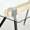 Стол FRONDO ( mod. DT1356) металл/стекло/дерево, 120*80*76 см, прозрачный/натуральный/черный