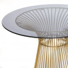 Стол ARGO ( mod. DT1471 ) металл/стекло, диаметр 80 см, высота 74,5 см, черный/золотой гальваник
