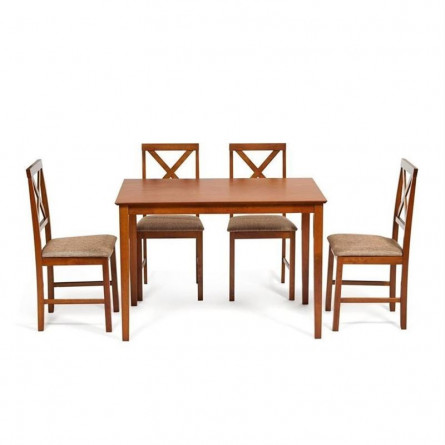 Обеденный комплект эконом Хадсон (стол + 4 стула)/ Hudson Dining Set дерево гевея/мдф, стол: 110х70х75см / стул: 44х42х89см, Esp