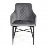 Кресло FORZA (mod.5175-2) металл/вельвет, 58 x 59,5 x 88 см, серый/черный, G062-40
