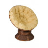 Кресло вращающееся 23/01B "ANDREA" /с подушкой/ 70х55х99см, Pecan Washed (античн. орех), Ткань рубчик, цвет кремовый