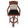 Барный стул Andrea Pecan Washed (античн. орех), Ткань рубчик, цвет кремовый