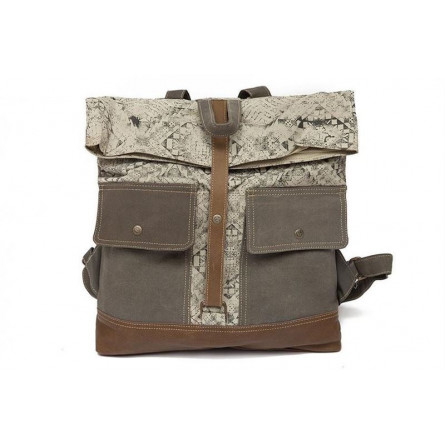 Рюкзак Secret De Maison MACON ( mod. M-10657 ) кожа буйвола / ткань хлопок, 40*54, рисунок, ткань: винтаж