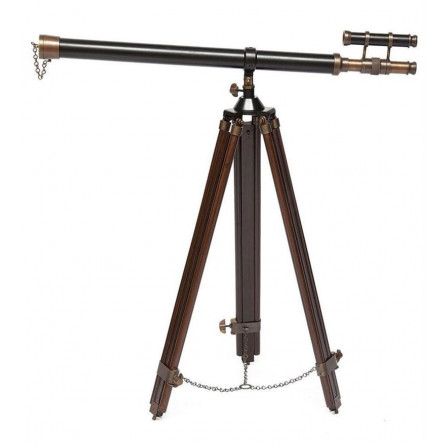 Телескоп напольный на треноге Secret De Maison ( mod. 46312 ) латунь/дерево палисандр, 80х80х160см, античная медь/коричневый