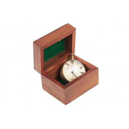 Настольные часы в подарочной упаковке 5546 латунь/стекло, Античная медь (Antiqui Brass)