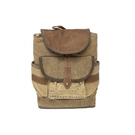 Рюкзак Secret De Maison PALANCA ( mod. M-11390 ) кожа буйвола / ткань хлопок, 50*41, бежевый, ткань: винтаж
