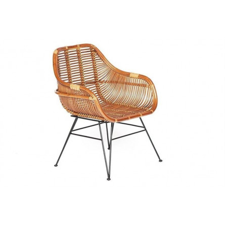 Кресло Secret De Maison Pitaya (mod. 01 5089 SP KD/1-1) натуральный ротанг/металл, 80х66х64см, светлый мед/черный
