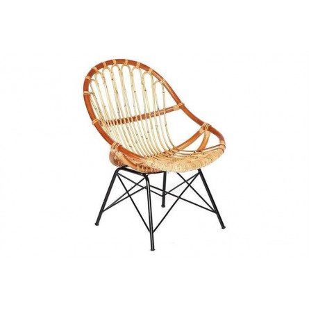 Кресло Secret De Maison Petunia (mod. 01 5088 SP KD/1-1) натуральный ротанг/металл, 80х61х66см, светлый мед/черный