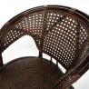 ТЕРРАСНЫЙ КОМПЛЕКТ "PELANGI" (стол со стеклом + 2 кресла) /без подушек/ ротанг, кресло 65х65х77см, стол диаметр 64х61см, walnut 