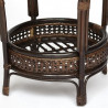 ТЕРРАСНЫЙ КОМПЛЕКТ "PELANGI" (стол со стеклом + 2 кресла) /без подушек/ ротанг, кресло 65х65х77см, стол диаметр 64х61см, walnut 