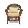 КОМПЛЕКТ для отдыха "MICHELLE" ( стол со стеклом+ диван + 2 кресла + подушки) Pecan Washed (античн. орех), Ткань рубчик, цвет кр
