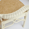 Комплект обеденный "ANDREA GRAND" (стол со стеклом+6 кресел+ подушки) TCH White (белый), Ткань рубчик, цвет кремовый