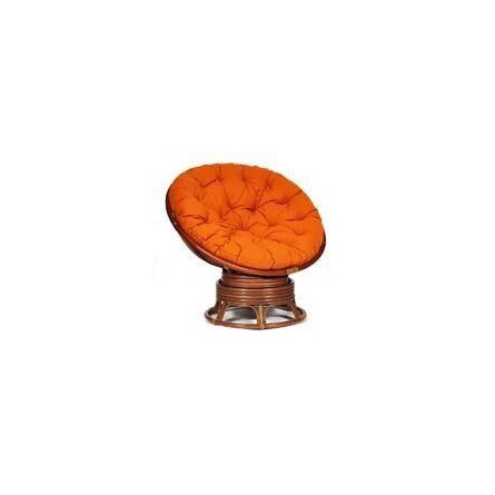 Кресло-качалка "PAPASAN" w 23/01 B / с подушкой / Pecan (орех), ткань Оранжевый, С 23