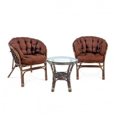 Комплект кофейный БАГАМА S-1 (стол и 2 кресла, подушка твил)
