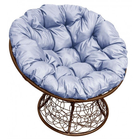 Кресло Papasan, цвет плетения коричневый, цвет подушки серый