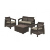 Комплект мебели Корфу со столиком-сундуком (Corfu box set) коричневый (производство Россия)