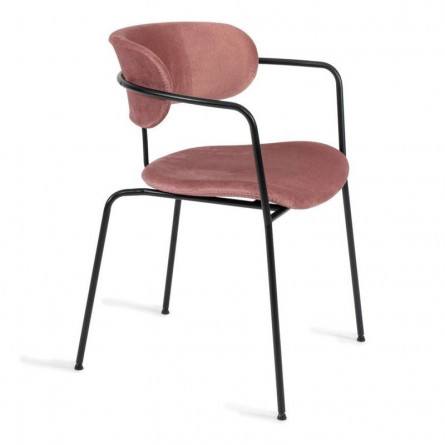 Кресло VAN HALLEN (mod. 2433S) ткань/металл, 54,5х53,5/76 см, высота до сиденья 46 см, коралловый/черный
