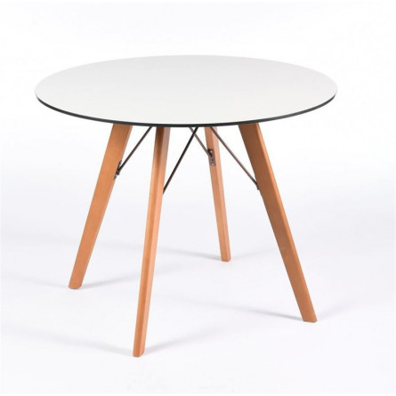 «Франческо» интерьерный стол из HPL круглый O90см, цвет молочный