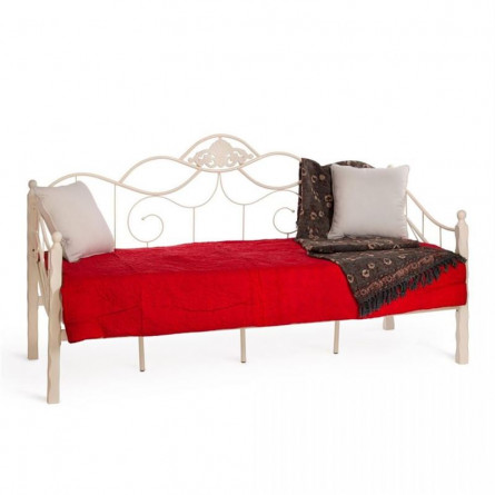 Кровать CANZONA Wood slat base дерево гевея/металл, 90*200 см (Day bed), Белый (butter white)