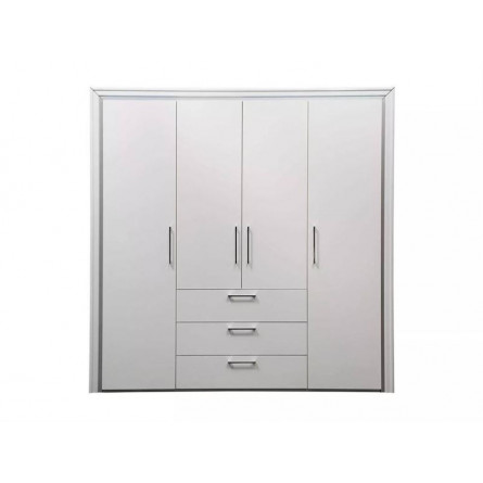 Шкаф для одежды Беатрис 38.01-02 белый с серебром