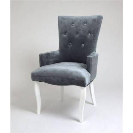 Кресло Виктория (эмаль белая / 25 - грязно-голубой)