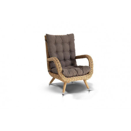 "Толедо" кресло плетеное с подушками, цвет соломенный