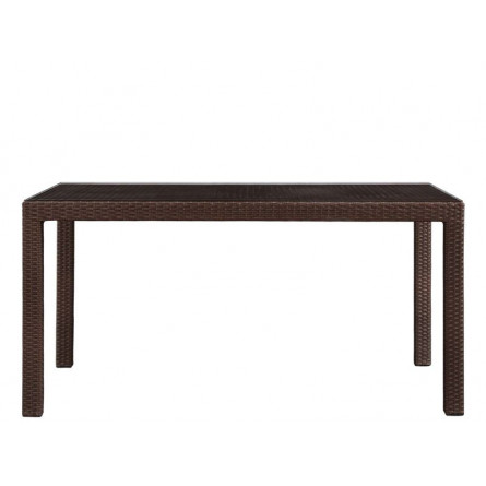 Стол из искусственного ротанга на металлическом каркасе СЕУЛ “SEOUL” 151х81 Dark brown арт.75745