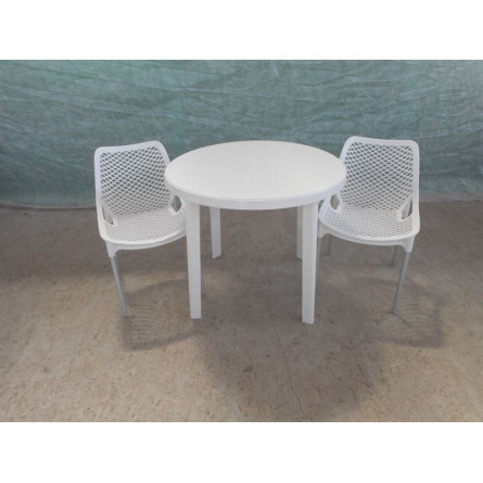 Комплект пластиковой мебели (стол круглый D900 “Ривьера” + 2 стула “Аир”)