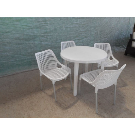 Комплект пластиковой мебели (стол круглый D900 “Ривьера” + 4 стула “Аир”)