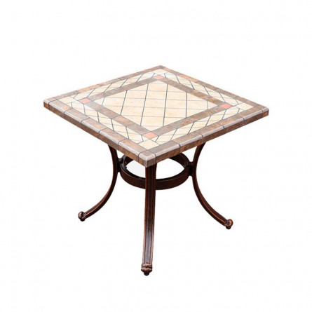 Стол квадратный из литого алюминия с керамикой ОПАЛИЯ "OPALIA" 55х55х51 арт.6158
