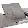 Стол обеденный DARWIN МДФ HPL/ЛДСП/металл, 128-170х80х75 см, Мрамор светлый/Черный