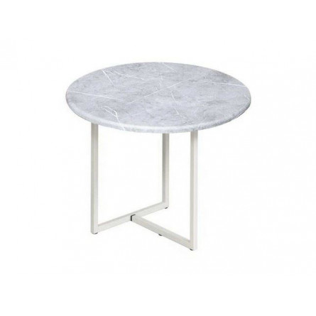 Скарлетт стол кофейный круглый белый мрамор/белый