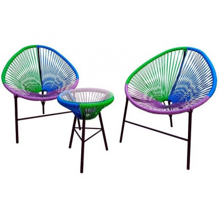 Набор мебели Акапулько арт.AC-MT003 синий, фиолетовый, зеленый, без м/э "Garden story"