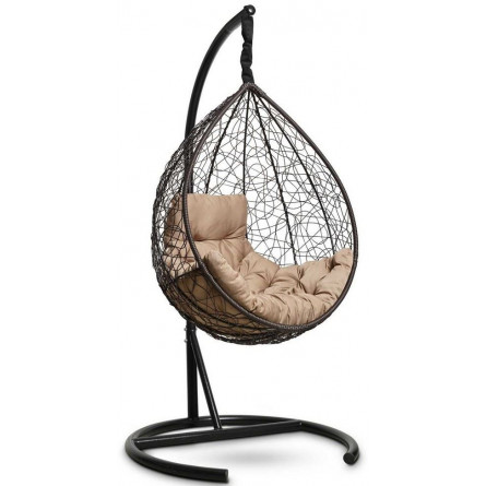 Кресло подвесное Сфера Лайт арт.CN300-МТ цв.корзины коричневый, цв.подушки бежевый "Garden story"