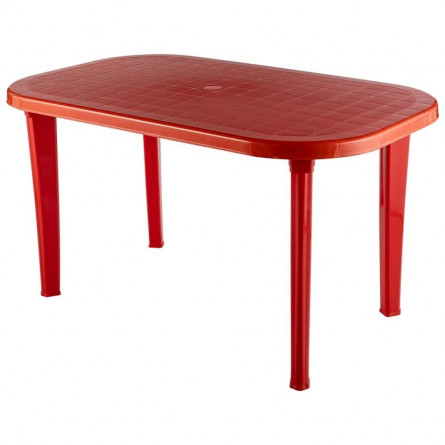Стол пластиковый арт.СП2-МТ005 овальный (красный)