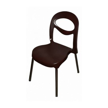 Кресло пластиковое на металлокаркасе Фиати арт.СФ-МТ009 (в уп. 4 шт) (коричневое)
