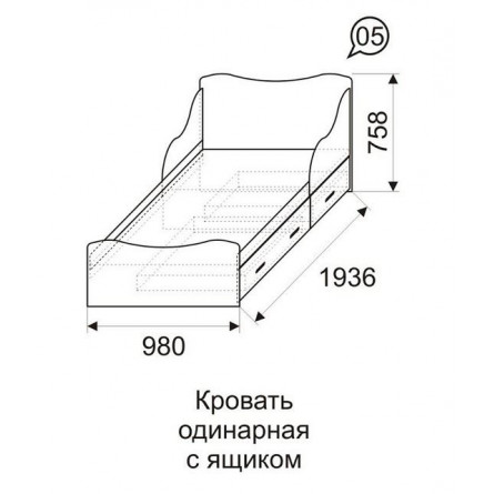 Кровать с ящиками Квест 5 90х190