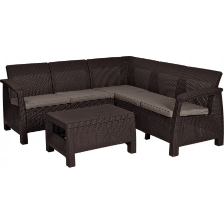 Комплект мебели угловой Корфу Релакс Сет (CORFU II RELAX SET) коричневый