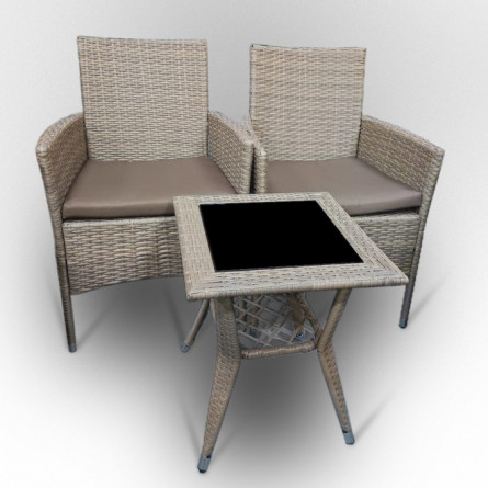 Комплект мебели из ротанга "VIRCINIYA BALCONY SET NEW" столик и 2 кресла