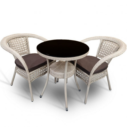Комплект мебели стол Венеция + 2 кресла Руардин из искусственного ротанга