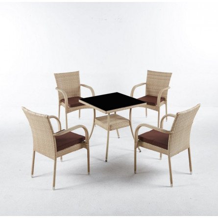 Комплект мебели из искуственного ротанга Вайнхейвен +4 кресла Милан
