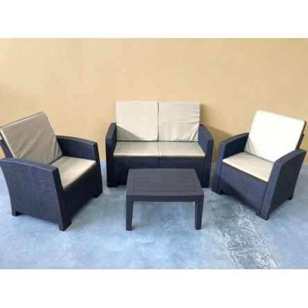 Комплект мебели под искусственный ротанг для отдыха с 2-местным диваном Калифорния "California terrace set" арт.77787/77794/7776