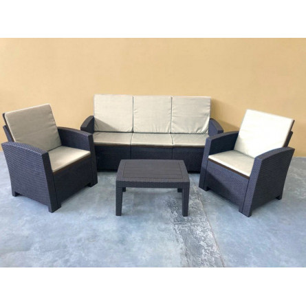 Комплект мебели под искусственный ротанг для отдыха с 3-местным диваном Калифорния "California terrace triple set" арт.77787/777