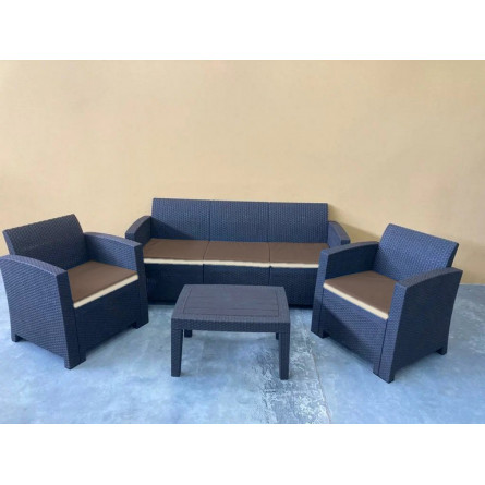 Комплект мебели под искусственный ротанг для отдыха с 3-местным диваном Калифорния "California terrace triple set" арт.77787/777