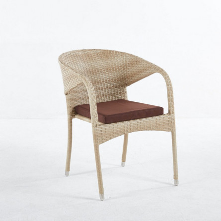 Кресло плетеное из искусственного ротанга Греция с подушкой