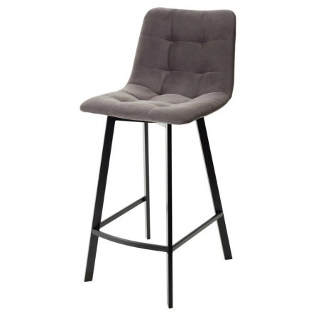 Полубарный стул CHILLI-QB SQUARE графит 14, велюр / черный каркас (H66cm) М-City