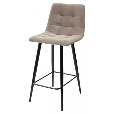 Полубарный стул CHILLI-QB латте 25, велюр / черный каркас (H66cm) М-City