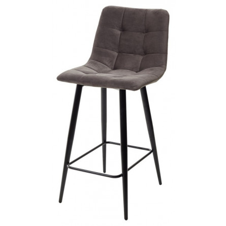 Полубарный стул CHILLI-QB графит 14, велюр / черный каркас (H66cm) М-City